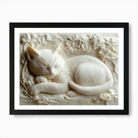 Cat Sleeping Art Print