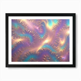 Abstract Image Of A Swirling, Iridescent Pattern In A Soft Palette Of Pink, Blue, And Gold 1 Art Print