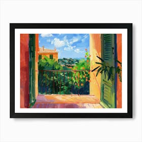 Mallorca From The Window View Painting 3 Art Print