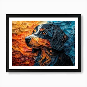 Finnish Laphund Paper Quilling Dog Portrait Art Print