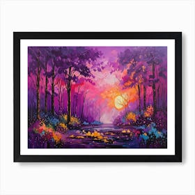 Beautiful Purple Rain In The Woods (Acrylic) Art Print