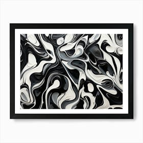 Vibrant Contrasts Abstract Black And White 8 Art Print