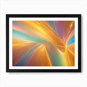 Abstract Image Of A Glowing, Orange Surface With Blue And Green Highlights Art Print