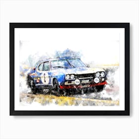 Jochen Mass, Ford Capri Art Print