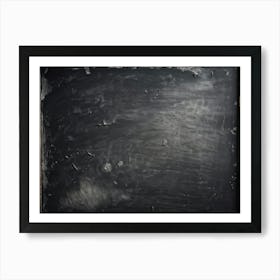 An Extreme Closeup View Of A Smudged Bare Black Slate Chalkboard Revealing The Subtle Nuances Of (3) Art Print