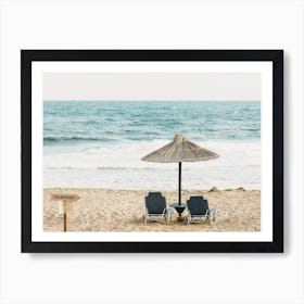 Mediterranean Sea Beach Chairs Art Print