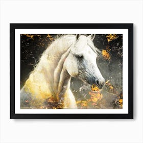 Horse Art Painting Drawing Vintage Retro Illustration Design 02 Art Print