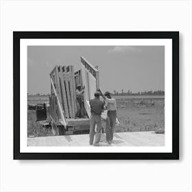 House Erection, Unloading Panels Onto The Platform, Southeast Missouri Farms Project By Russell Lee Art Print