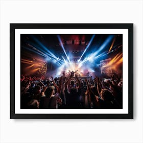 Concert Crowd Immersed In The Beat Of Live Music Faces Aglow With Joy Swaying Rhythmically In An E (1) Art Print