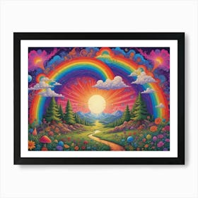 Rainbows And Flowers Art Print