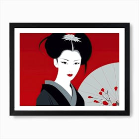 Simple Illustration Geisha 7 Art Print
