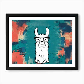 Llama With Glasses Art Print