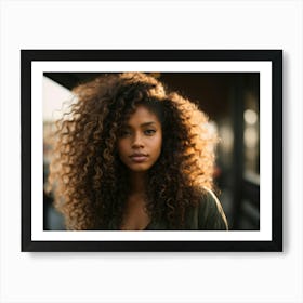 Young Woman With Curly Hair Art Print