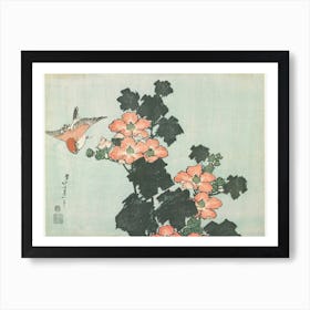 Hibiscus And Sparrow, Katsushika Hokusai Art Print