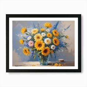 Sunflowers In A Vase 1 Art Print