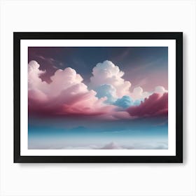 A Dreamy And Ethereal Image Of Colorful Clouds In A Dark Sky, Creating A Sense Of Mystery And Wonder 1 Art Print