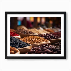 Market Of Dried Fruits And Nuts Art Print