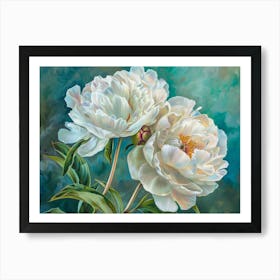 White Peonies 3 Art Print