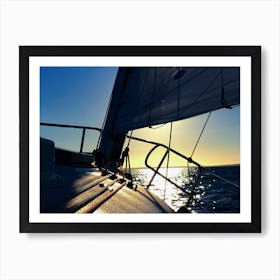 Sailboat At Sunset Martha’s Vineyard Sound (Martha’s Vineyard Series) Art Print