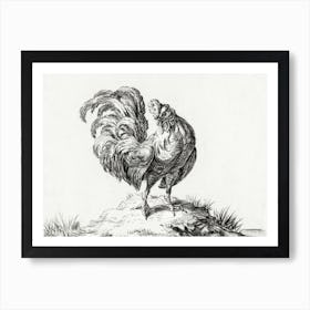 Chicken, Standing On A Hill, Jean Bernard Art Print