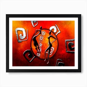 Tribal African Art Illustration In Painting Style 226 Art Print