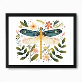 Little Floral Dragonfly 1 Art Print