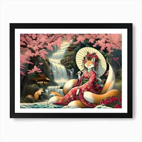 Golding age fox goddess Art Print