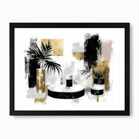 Abstract Black And Gold Painting 83 Art Print