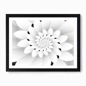 Monochrome Floral Design Background Wallpaper Art Print