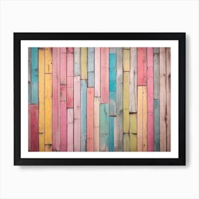 Colorful Wooden Wall 2 Art Print