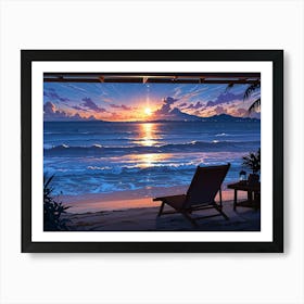 Sunset On The Beach 3 Art Print