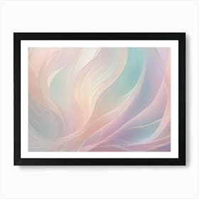 A Soft And Ethereal Abstract Background With Swirling Lines In Pastel Shades Of Pink, Blue, And White Art Print