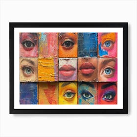 Colorful Chronicles: Abstract Narratives of History and Resilience. Colorful Eyes Art Print