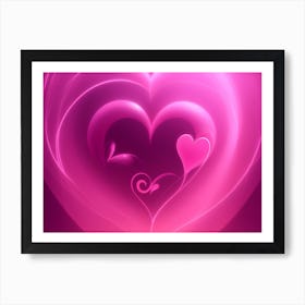 A Glowing Pink Heart Vibrant Horizontal Composition 27 Art Print