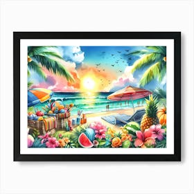 Beach Scene Art Print