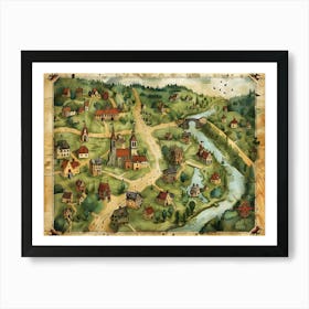 The Village Map 3 Art Print