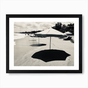 Beach Umbrella Shadows Poster