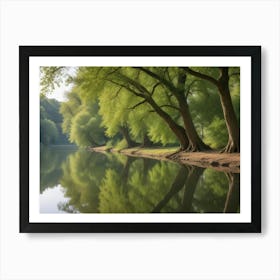 Reflection Of Trees In A River Art Print