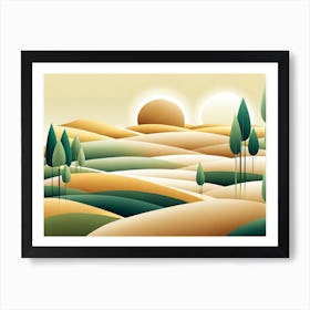 Landscape, minimalistic vector art 5 Art Print