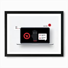 Abstract Digital Illustration Of A Black Mouse Hand With A Red Cursor Icon Reaching For A Collectio (6) Art Print