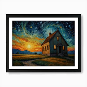 Starry Night House Art Print