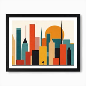 Cityscape, Geometric Abstract Art 1 Art Print