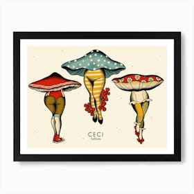 Mushroom Babes Art Print