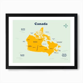 Canada States Map Art Print