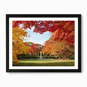 Autumn Foliage Comes Alive In This Design Leaves Flaunting A Riot Of Colors Including Crimson Verm (1) 2 Art Print