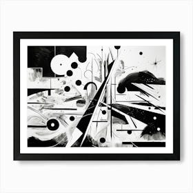 Metaphysical Exploration Abstract Black And White 5 Art Print