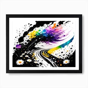 Rainbow Splatter Painting Art Print