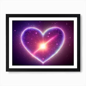 A Colorful Glowing Heart On A Dark Background Horizontal Composition 7 Art Print