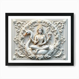 Goddess Saraswati - Symbol of Wisdom and Learning Art Print