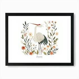 Little Floral Crane 1 Poster Art Print